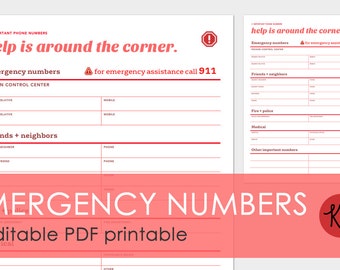 emergency contacts for babysitter