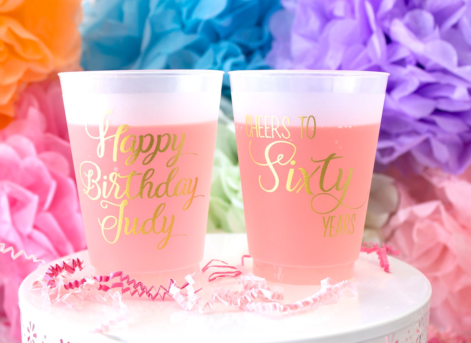 Birthday Party Cups Personalized Plastic Cup Frosted Cups