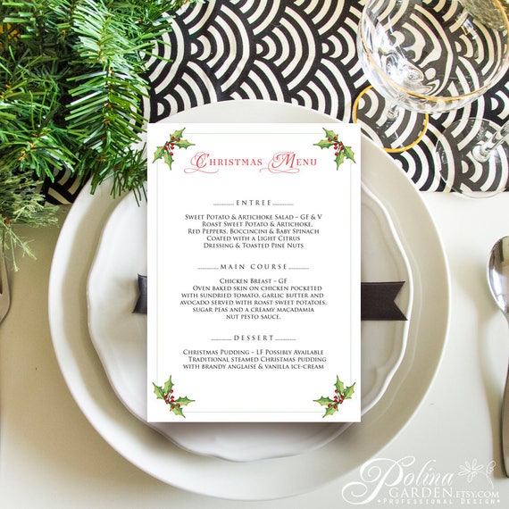 how to make a dinner menu card