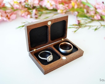 Double Ring Box / Wedding Ring Box / Ring Bearer Box - Flat