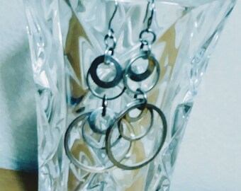 90s Hoop Disk Earrings