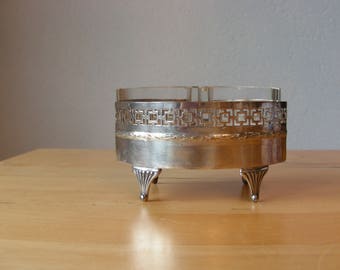 Koch and Berofeld footed silver plate salt and pepper server, condiments server