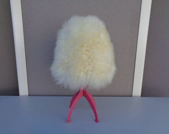 1960's to 1970's Off-White Sheepskin Hat