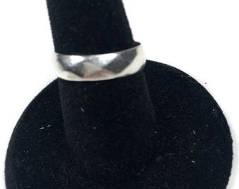 Sterling ESPO Ring / Silver Wedding Band / Size 5 / Signed “Sterling-ESPO”