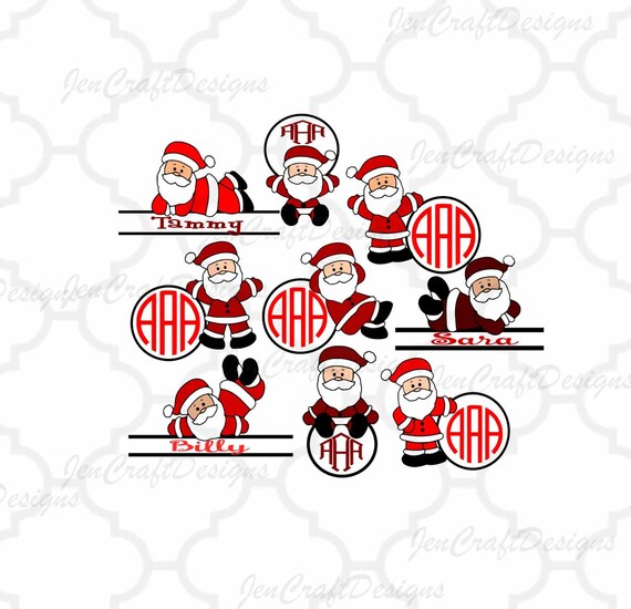 Download Santa Monogram Frames SVG Split Frame SVGEPS Png Dxfdigital