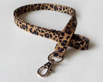 Leopard Print Lanyard / Leopard Keychain / Animal Print / Key Lanyard / ID Badge Holder / Badge Lanyard / Fabric Lanyard / Graduation Gifts