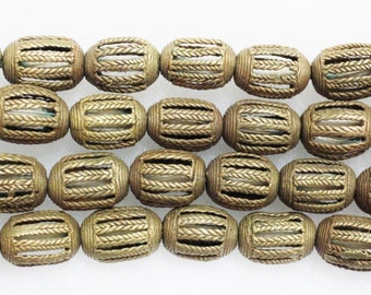 5 Ethnic Beads, African Brass Beads, Spacer Beads (D12)