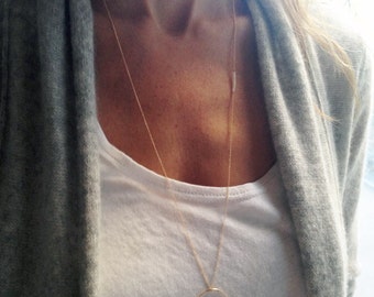 Long Gold Necklace, Birthstone Necklace, Gold Circle Necklace, Layering Necklace, Birthstone Jewelry, 14k Gold Filled, Long Silver Necklace