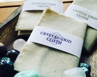 Crystal Grid Kit-Crystal Grids-Sacred Geometry-Geometric Patterns-Altar Cloth-Grid Cloth-Flower of Life-Seed of Life-Sri Yantra-Gift Idea