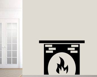 Fireplace - Family Room and Living Room Shapes Wall Decals