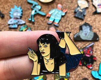 Mia Wallace Pulp Fiction Custom Enamel Pin, Pin, Pins, Pin Game, Pin Set, Custom Pins, Limited Edition, Quentin Tarantino, Cult Classic