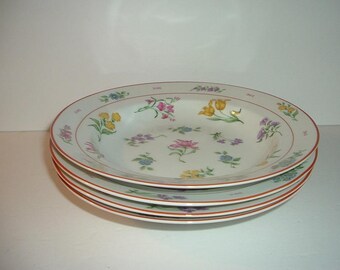 4 Vintage Georges Briard Floral Fantasy Soup Bowls