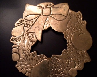 Vintage Brass Wreath Trivet