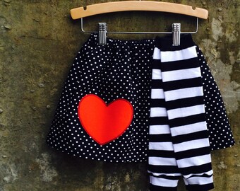 Girls Valentine's Day Skirt and Leg Warmer Set - Baby, Toddler, Big Kid Sizes - Great Birthday Gift - Photo Shoot or Party Outfit
