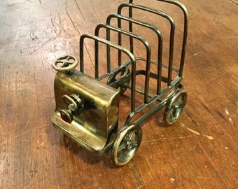 Rare Electric Car Toast Rack, Antique English Silver Plate, Ca: 1910.