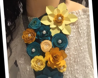 Paper Flower Bib Necklace