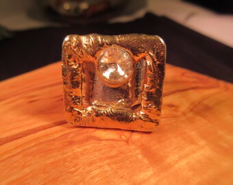 J. Jansen Silver and Brass Designer Ring - 8