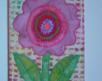 Flower Birthday Mom Friend Card -MADE TO ORDER- Friend Him Her Child Frame Gift Thank You Housewarming Room Decor Hello 4x6 Fabric Postcard