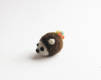 Tiny needle felted hedgehog