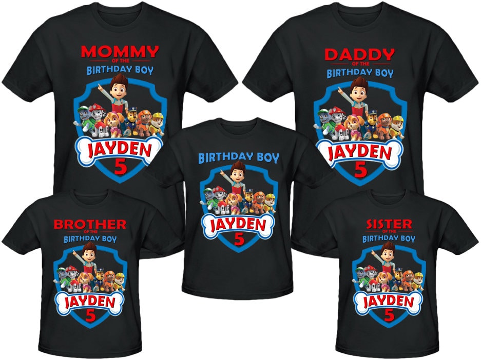 Paw Patrol Birthday Shirt Personalized Name and Age Customized