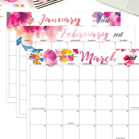 printable calendar 2018 landscape
