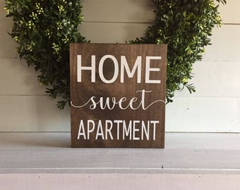 Home Sweet Apartment Sign Wood Wooden Home Sweet Apartment Sign Wood Wooden