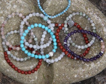 White lace agate and amazonite