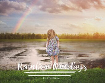 Rainbow Overlays, Magical Overlays, Spring Overlays, Sky Overlays, Digital Rainbows for Photoshop - Set of 10