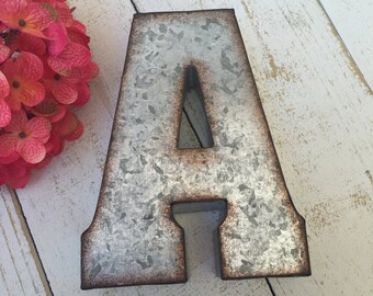 Metal Letter-Galvanized Letter-Ampersand-home-wall decor-Personalized Letter-Tin Letter-Loft Decor-industrial Decor-Dorm Decor-Wall Letter