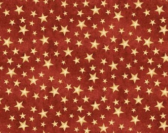 The Way Home Red Stars Fabric - Jennifer Pugh - Wilmington Prints - by the half yard - 100% Cotton