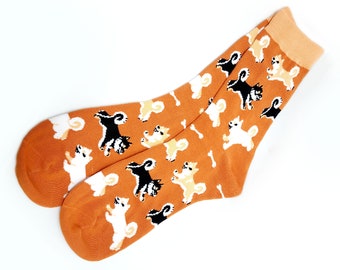 SHIBE SOCKS Shiba Inu Dog Socks. Fun Colourful Doggo / Doge / Pup / Pupper Socks. Quirky Fashion Socks. Designed by Mamath!
