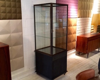 Copper Vitrine with Wood Cabinet