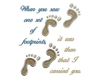 Footprints Poem Applique Machine Embroidery Digital Design God Jesus Scripture Love