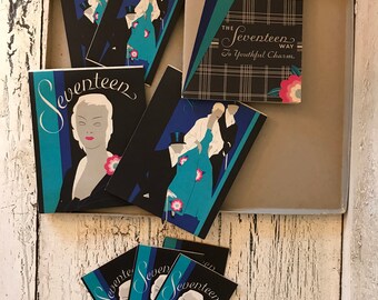 Vintage 1930s Bridge Party Ensemble - Deco Bridge Tally Card Set - Great for Playing of Crafts