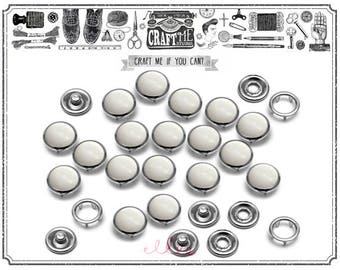 20SETS 10MM WHITE Fashion Pearl Snaps Fasteners for Western Shirt Clothes Popper Studs