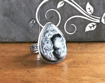Dendritic Opal Statement Ring