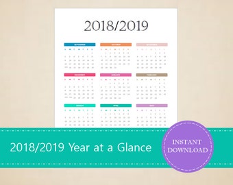 Year calendar | Etsy