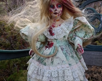 Zombie /altered doll/art doll/collectable doll/gothic/horror