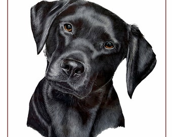 Fine Art Black Lab Greetings Card