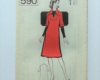 Vintage Sewing Pattern day dress 60s The Sunday People Pattern No. 590 Size 18/bust 40 FF