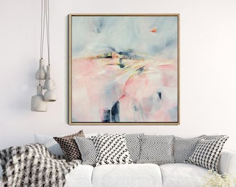 Abstract Landscape Art Print, Abstract Giclee Print , Pink And Grey, Modern Art Abstract, Contemporary Wall Art, Abstract Expressionist Art