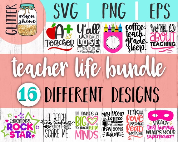 Download Teacher Life Bundle svg eps dxf png Files for Cutting Machines