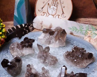 Various Smokey Quartz Clusters - Perfect for Jewelry Making (OB10B5)