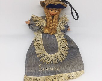 Vintage straw dolly coin purse
