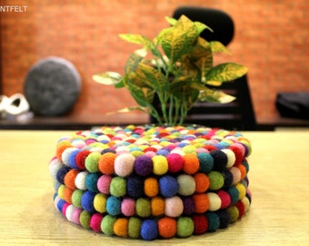 20cm Rainbow Trivet (10mm ball) - Set of 4- Table Trivet-Home Decor- Durable, Light and Bright- From Nepal