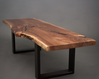 YOUR CUSTOM Black Walnut Coffee Table-Size Medium - Live Edge - Slab Wood
