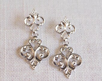 SALE . filigree stud earrings . filigree dangle earrings . filigree earrings . vintage style wedding jewelry . filigree drop earrings