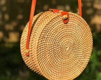 Handmade Round Rattan Basket