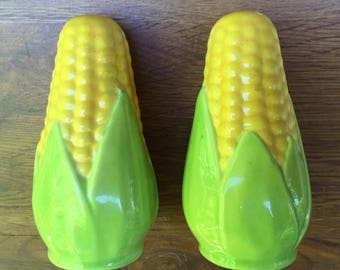 SALE Salt Pepper Shakers Corn Ears Corn on the Cob Vintage