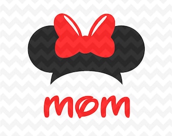 Minnie Mouse mom SVG Instant Download Minnie Mouse Head Vector Minnie Mouse Cut File, Minnie Mouse for Silhouette and Cricut